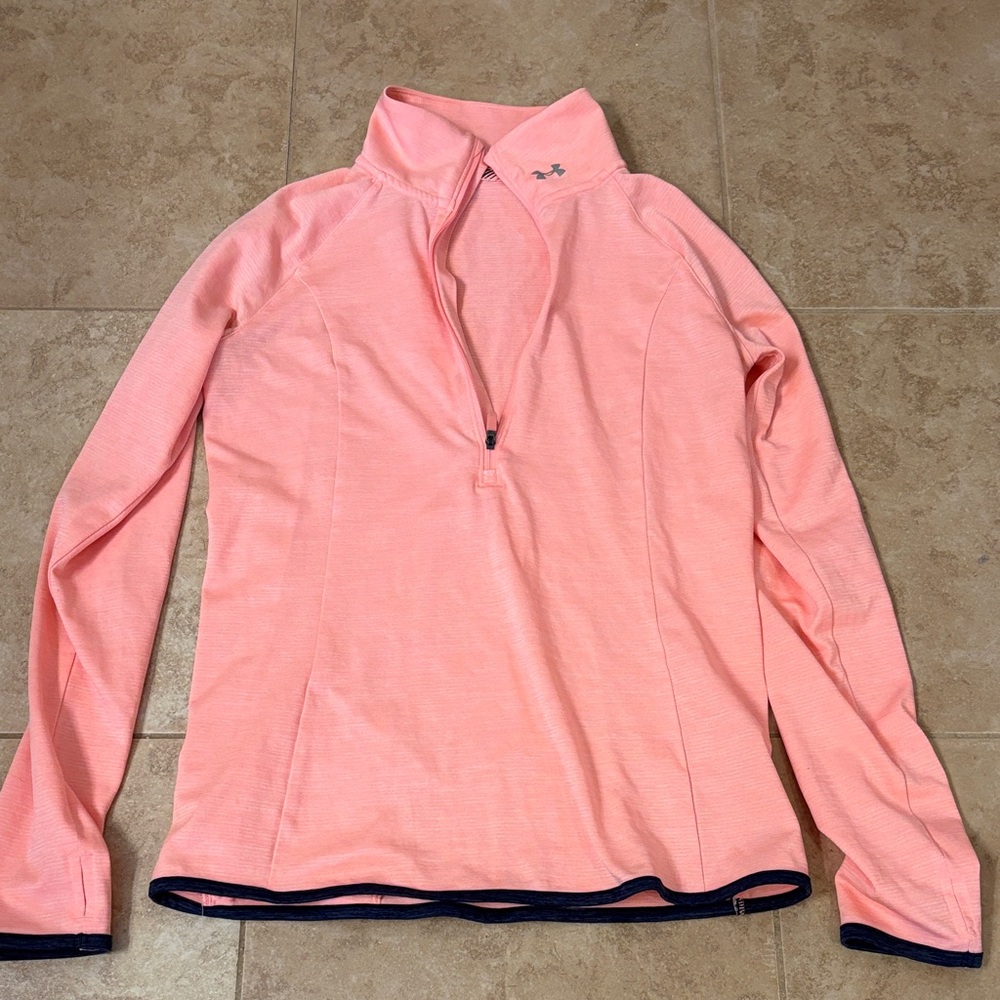 Vintage Under Armour pink/navy long sleeve pullover
